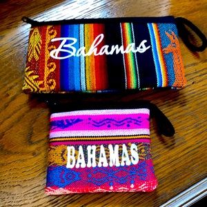 NWOT  (2) zip Bahamas pouches.  One is 4” x 7 1/2”.  The other is 4” x 4 1/2”.